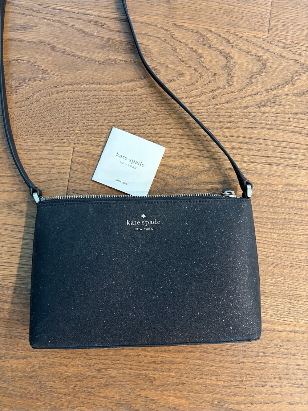 Kate Spade New York Black Glittery Crossbody Bag